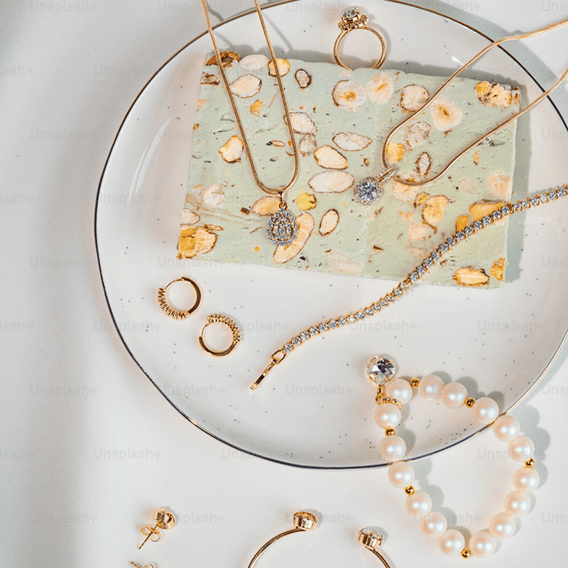 Platinum Statement Necklace with Multi-Gemstones